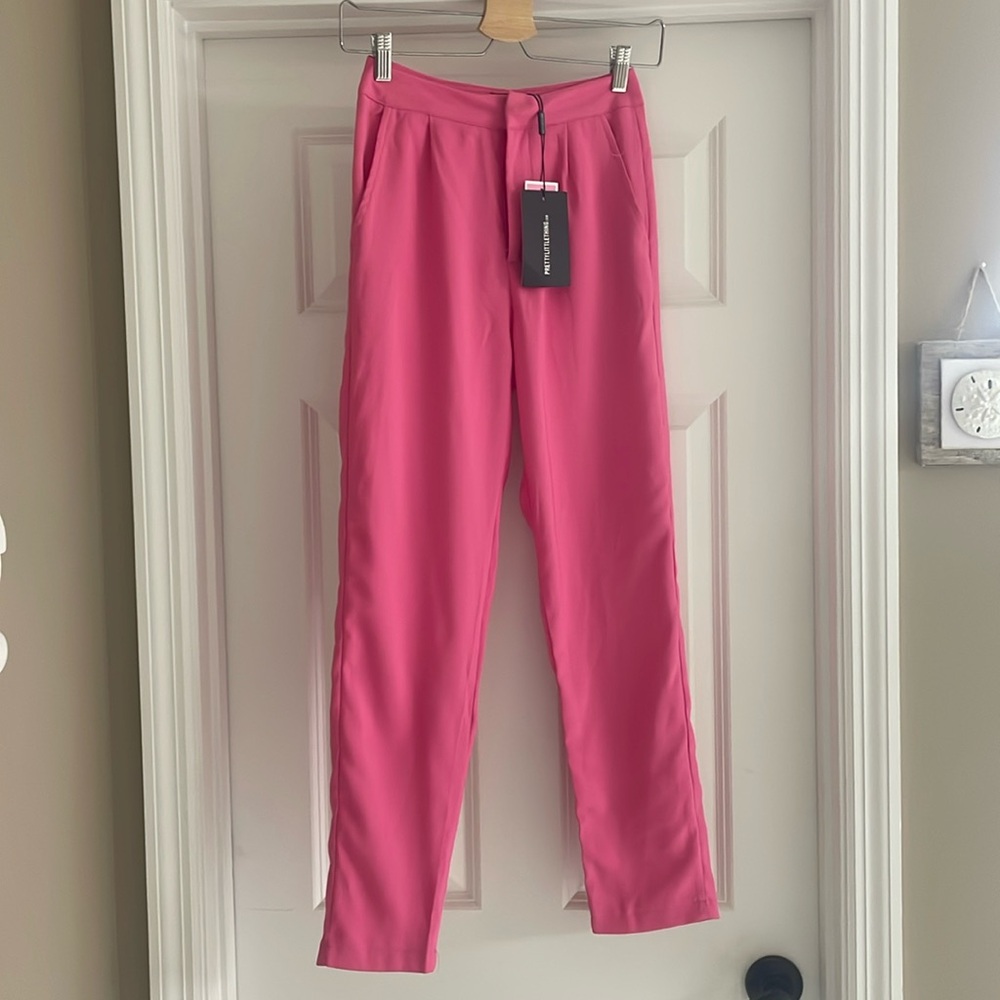 Pretty little thing bubblegum pink cropped trouser size 0